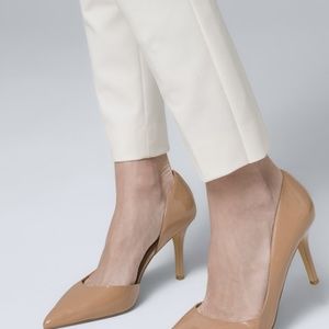 WHBM EUC ELLA PATENT LEATHER MID-HEEL D'ORSAY PUMP